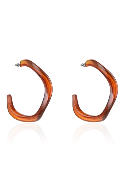 Eye Candy La Swerve Earrings - Tortoise In Brown
