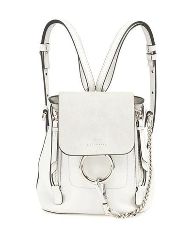 Chloé Faye Mini Leather/suede Backpack In White