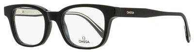 Omega Men's Rectangular Eyeglasses Om5004h 001 Black/crystal 52mm
