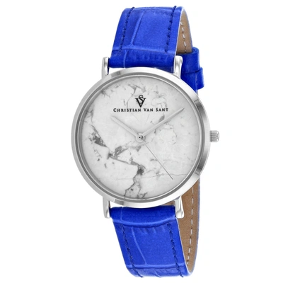 Christian Van Sant Women's White Dial Watch In Blue