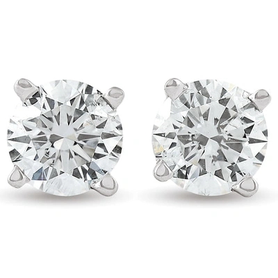 Pompeii3 1ct Diamond Studs 14k White Gold In Silver