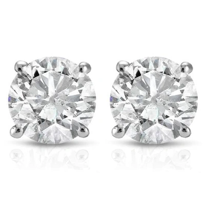 Pompeii3 1 1/5ct Diamond Studs 14k White Or Yellow Gold In Silver