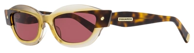 Dsquared2 Women's Ava Sunglasses Dq0335 56s Havana/matte Amber 53mm In Multi
