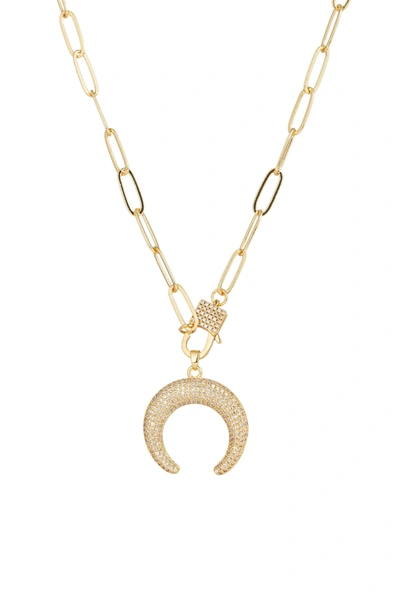 Eye Candy La Hook Paperclip Necklace In Gold