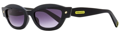 Dsquared2 Women's Ava Sunglasses Dq0335 05b Shiny/matte Black 53mm In Purple