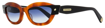 Dsquared2 Women's Ava Sunglasses Dq0335 56w Black/matte Havana 53mm In Multi