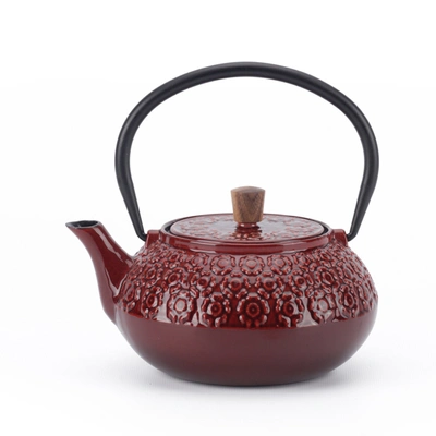 Minimal Enameled Cast Iron Teapot - Sakura In Multi