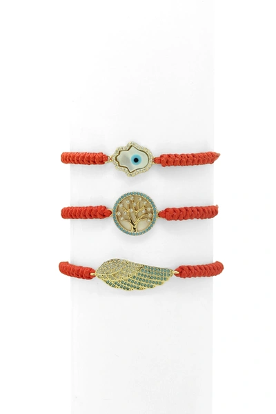 Eye Candy La Amelia Bracelet Set In Red