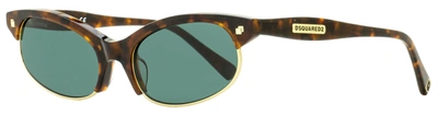 Dsquared2 Women's Freddy Sunglasses Dq0368 52n Havana/gold 51mm In Green