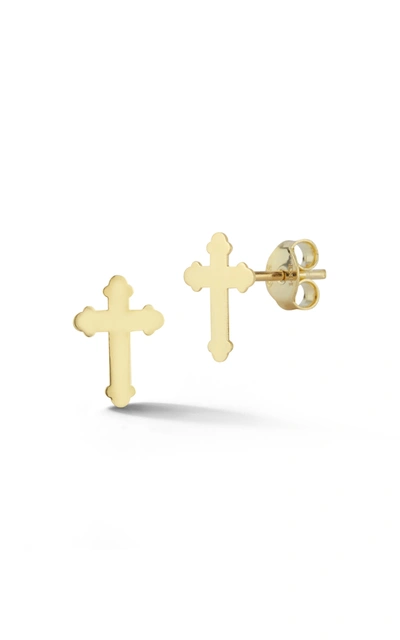 Ember Fine Jewelry 14k Italian Gold Cross Stud Earrings In White