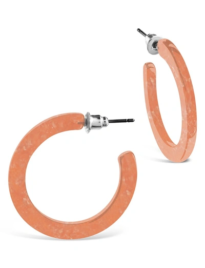Sterling Forever 1.25" Resin Hoop In Pink