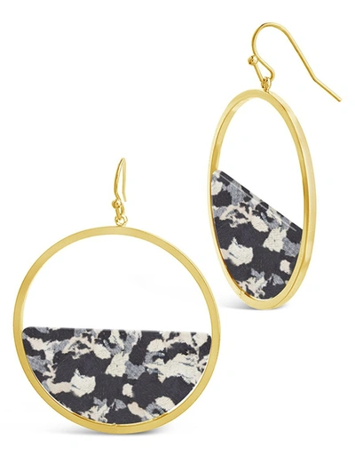 Sterling Forever 1.5" Half Circle Resin Dangle Earrings In Multi