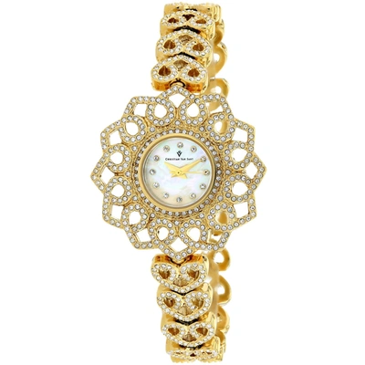 Christian Van Sant Women's White Mop Dial Watch In Gold