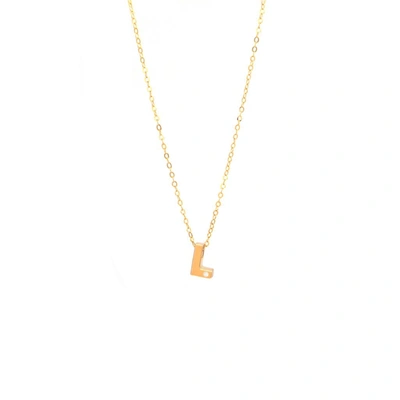Monary 14k Yg Initial L W/ Diamond And Chain (16+2") In White