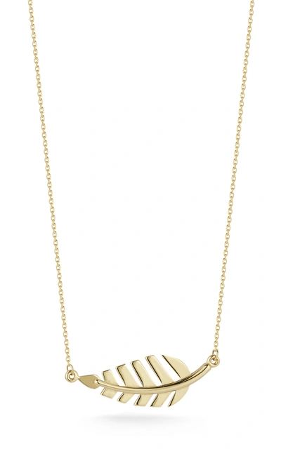 Ember Fine Jewelry 14k Gold Leaf Necklace In White