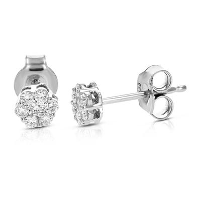 Vir Jewels 1/3 Cttw Round Lab Grown Diamond Studs Earrings .925 Sterling Silver Prong Set 1/6 Inch
