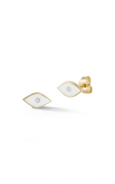 Ember Fine Jewelry 14k Gold & Diamond Evil Eye Stud Earrings In White