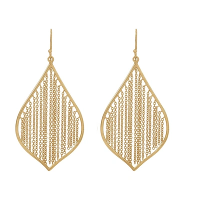 Liv Oliver 18k Gold Multi Chain Fringe Earrings