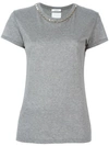 Valentino Short-sleeve Rockstud-trim T-shirt, Gray In Grey