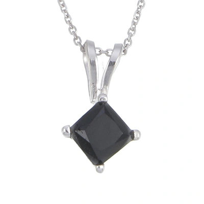 Vir Jewels 2.50 Cttw Princess Cut Black Diamond Pendants Sterling Silver With 18 Inch Chain