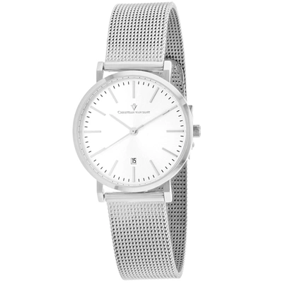 Christian Van Sant Women's Silver Dial Watch In White