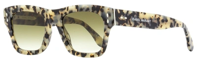 Isabel Marant Women's Rectangular Sunglasses Im0072s Ahf9k White Havana 51mm In Multi