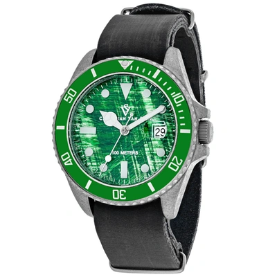 Christian Van Sant Men's Green Dial Watch In Black