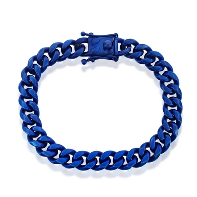 Blackjack Stainless Steel 10mm Miami Cuban Link Bracelet - Blue Plating