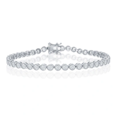 Simona Sterling Silver 4mm Round Cz Tennis Bracelet