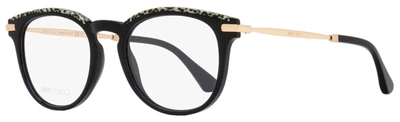 Jimmy Choo Women's Oval Eyeglasses Jc247 Fp3 Black/gold/leopard 50mm