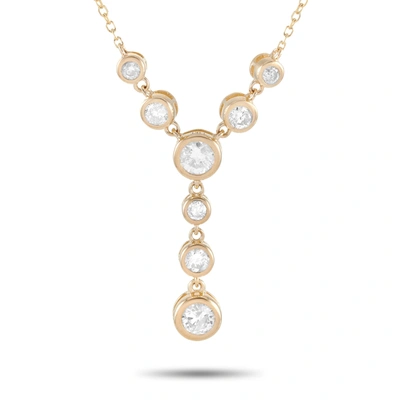 Non Branded Lb Exclusive 14k Yellow Gold 0.50 Ct Diamond Pendant Necklace In Silver