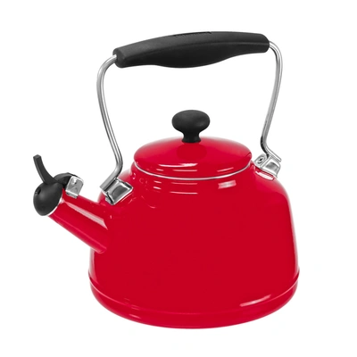 Chantal Vintage 1.7-quart Enamel-on-steel Teakettle In Red