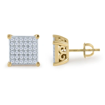 Monary 10k Yellow Gold Earrings With 0.28 Ct. Diamonds In Silver