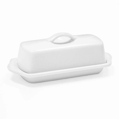Chantal Full Size Ceramic Butter Dish, 8.5 Inch In White