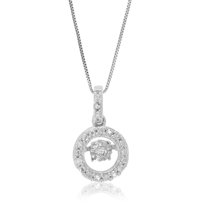 Vir Jewels 1/12 Cttw Lab Grown Diamond Circle Pendant Necklace .925 Sterling Silver 1/3 Inch With 18 Inch Chain
