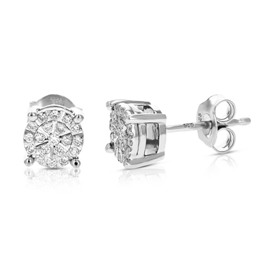 Vir Jewels 1/4 Cttw Round Cut Lab Grown Diamond Stud Earrings In .925 Sterling Silver Prong Set
