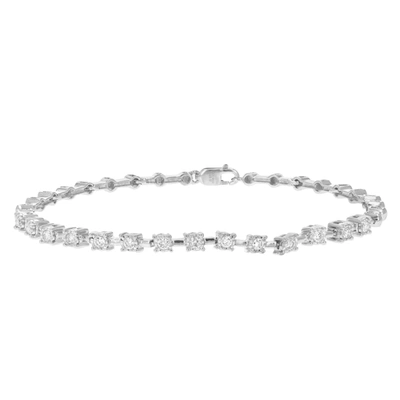 Vir Jewels 1/2 Cttw Round Cut Lab Grown Diamond Tennis Bracelet In .925 Sterling Silver Prong Set 7 Inch