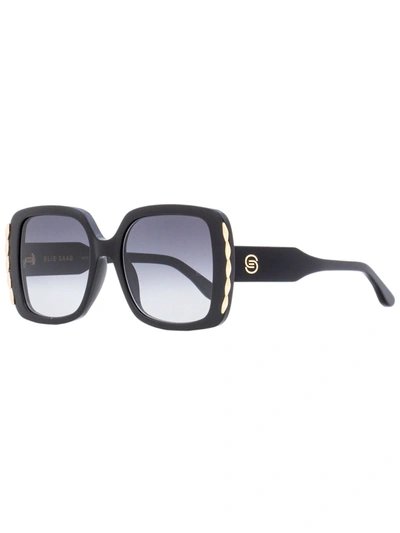 Elie Saab Women's Square Sunglasses Es015/s 8079o Black/gold 54mm