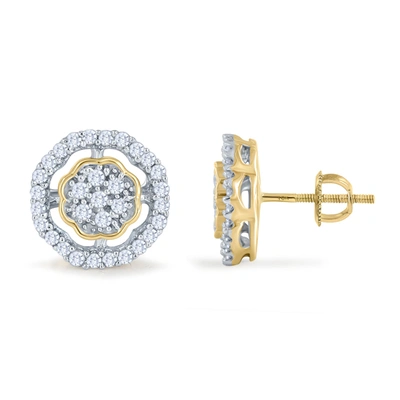 Monary 10k Yellow Gold Earrings With 0.14 Ct. Diamonds In White