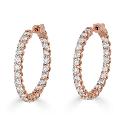 Monary 14k Rose Gold Earrings With 4.65 Ct. Diamonds In White