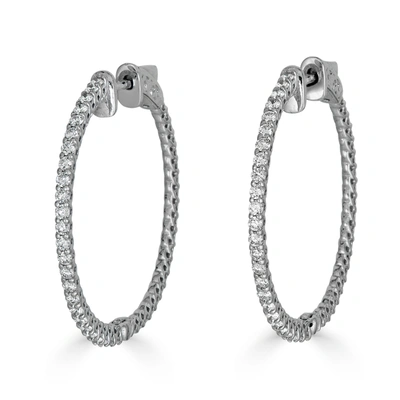 Monary 14k White Gold Earrings With 1.12 Ct. Diamonds In Silver