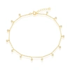 Simona Sterling Silver Bezel-set Cz Charms Anklet - Gold Plated
