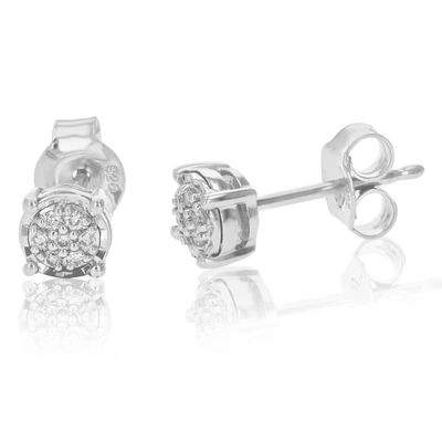 Vir Jewels 1/10 Cttw Round Lab Grown Diamond Stud Earrings Small Round Pattern In .925 Sterling Silver Prong Se
