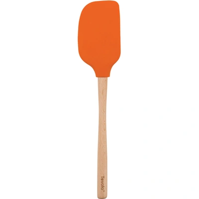 Tovolo Flex-core Wood Handled Silicone Jumbo Spatula, Orange Peel