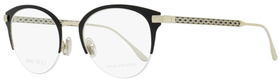 Jimmy Choo Women's Oval Eyeglasses Jc215 807 Black/palladium 50mm