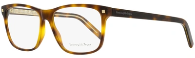 Ermenegildo Zegna Men's Rectangular Eyeglasses Ez5170 052 Havana 56mm In Multi