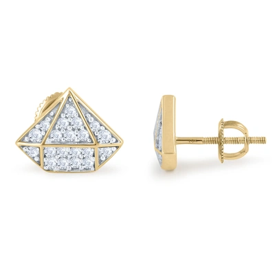 Monary 10k Yellow Gold Earrings With 0.21 Ct. Diamonds In White