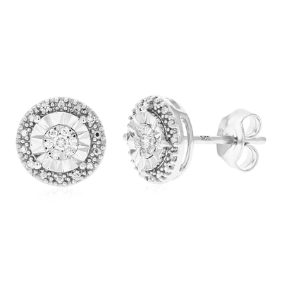 Vir Jewels 1/8 Cttw 26 Stones Round Lab Grown Diamond Studs Earrings .925 Sterling Silver Prong Set 1/3 Inch