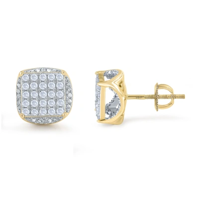 Monary 10k Yellow Gold Earrings With 0.26 Ct. Diamonds In Silver