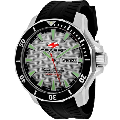 Seapro Men's Silver Dial Watch In Black